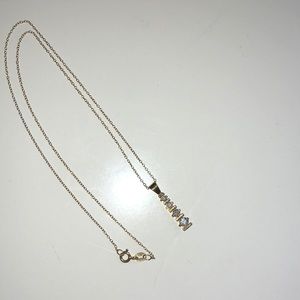 4 tier diamond pendant w/ gold plated silver chain